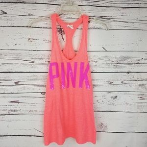 PINK Coral Racerback Tank Top